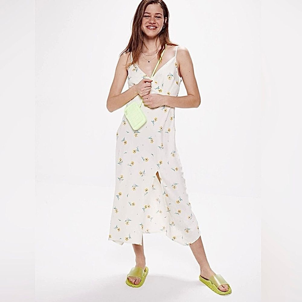 Urban Outfitters Kelly Surplice Midi Slip Dress M NWOT